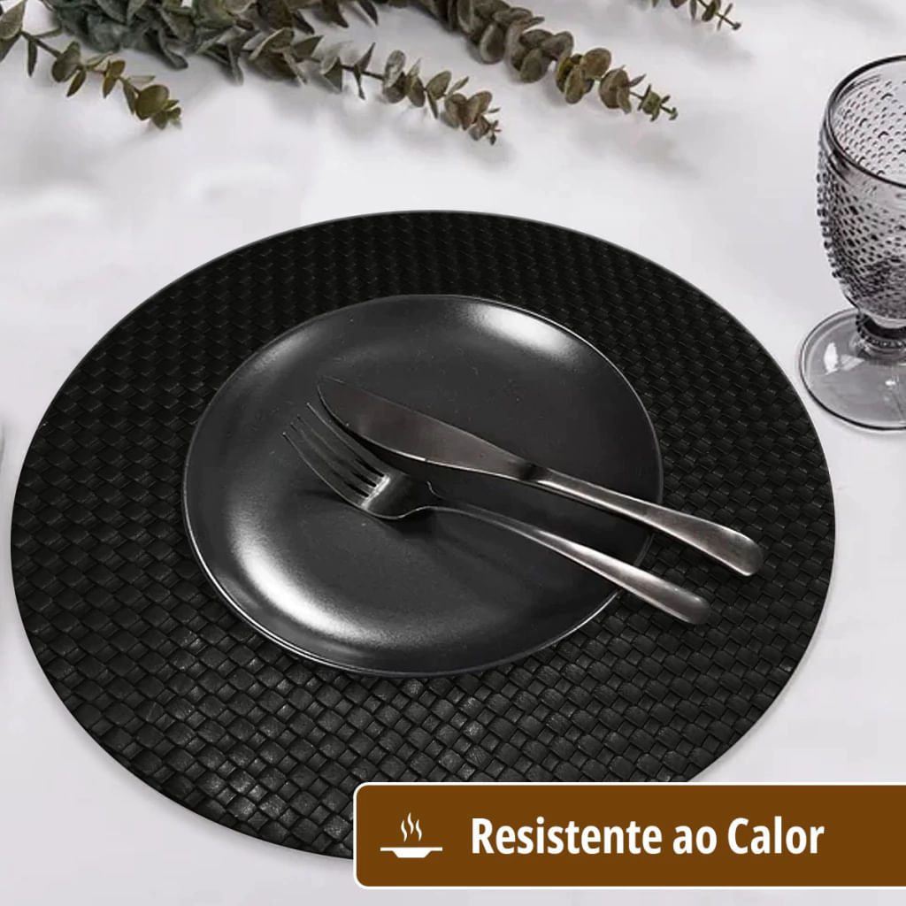 Encontraproduto.com.br - 12 Jogo Americano Redondo Sousplat Mesa Posta Luxo Trm Pt