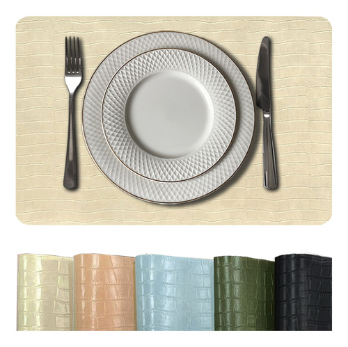Encontraproduto.com.br - 10 Jogo Americano Mesa Posta Luxo Impermeável Pvc Cro Re