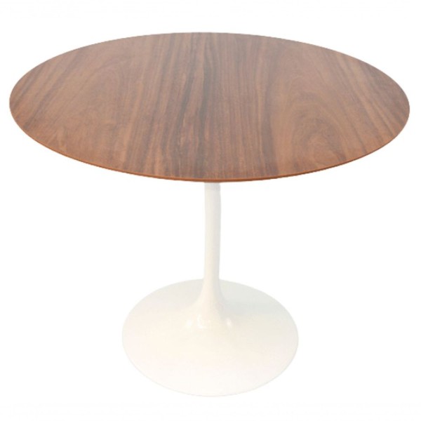 Mesa De Jantar Tulipa Saarinen Redonda 120Cm Imbuia Branco