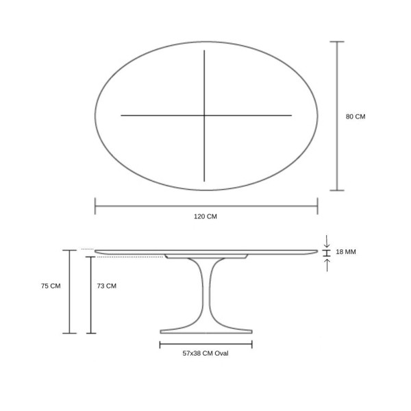 Encontraproduto.com.br - Mesa De Jantar Saarinen Oval 120X80cm Mármore Carrara Branco