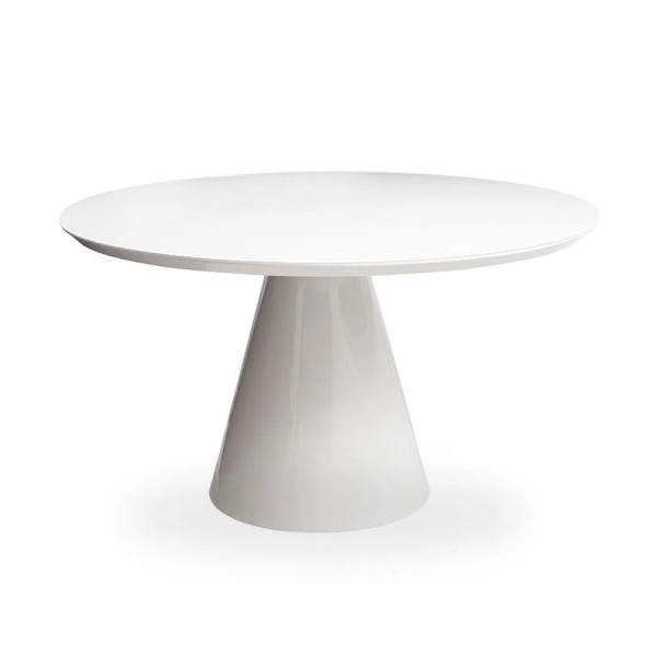 Encontraproduto.com.br - Mesa De Jantar Cone Redonda 100 Cm Laqueada Cor Branco