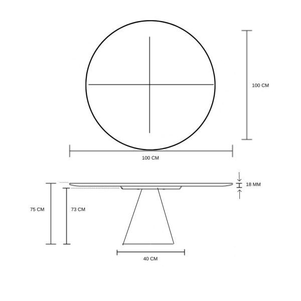 Encontraproduto.com.br - Mesa De Jantar Cone Redonda 100 Cm Laqueada Cor Branco