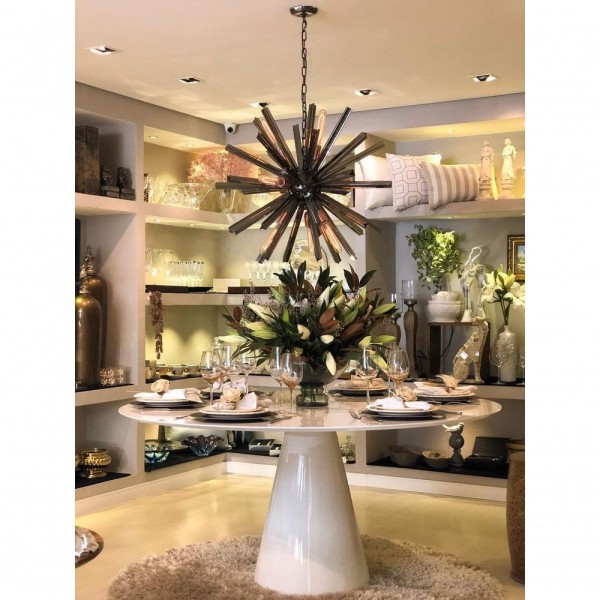 Encontraproduto.com.br - Mesa De Jantar Cone Redonda 100 Cm Laqueada Cor Branco