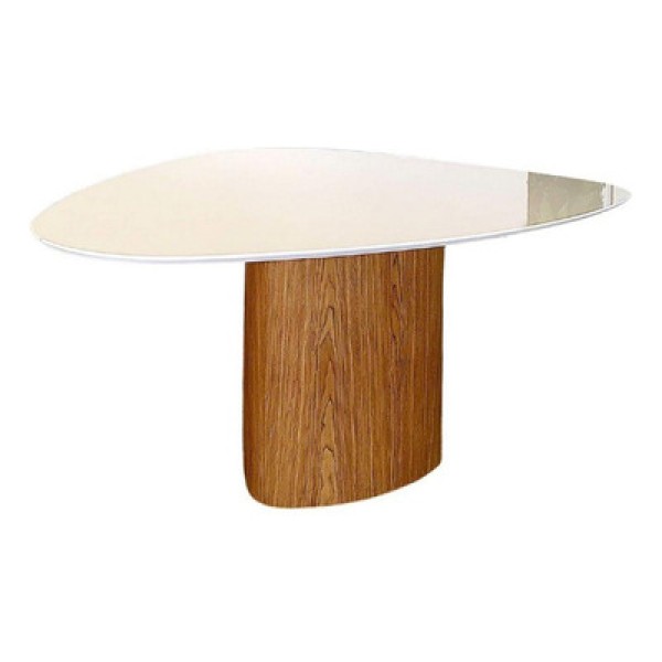Encontraproduto.com.br - Mesa De Jantar Cone Oval 244X137Cm Base Verde Tampo