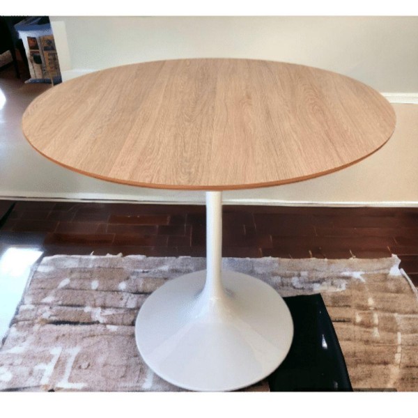 Encontraproduto.com.br - Mesa De Jantar Saarinen 100 Cm Tampo Jade Base Branca Branco