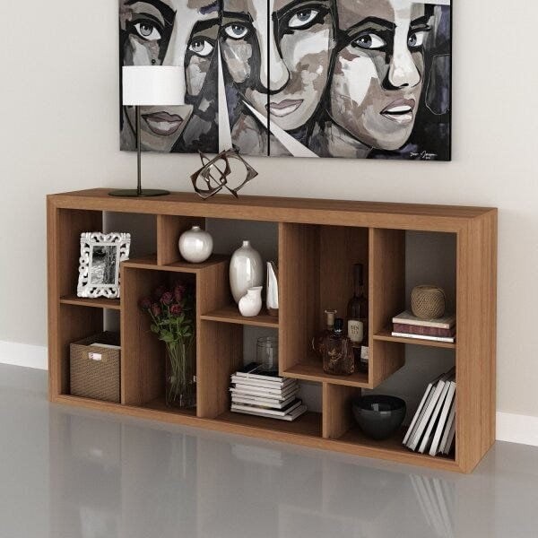 Encontraproduto.com.br - Estante Multiuso Vertical ou Horizontal 159cmx 78cm E1712 Amendoa