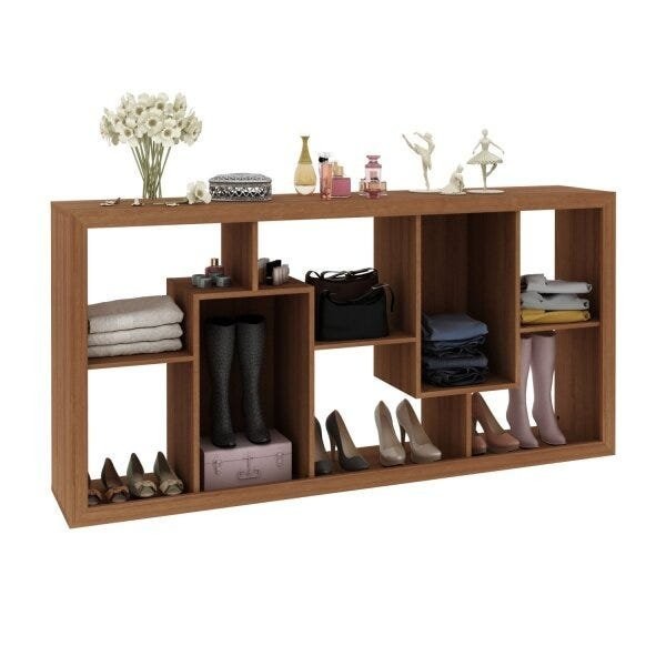 Encontraproduto.com.br - Estante Multiuso Vertical ou Horizontal 159cmx 78cm E1712 Amendoa