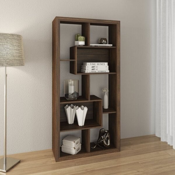 Encontraproduto.com.br - Estante Multiuso Vertical ou Horizontal 159cmx 78cm E1712 Nogal