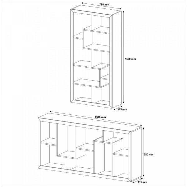 Encontraproduto.com.br - Estante Multiuso Vertical ou Horizontal 159cmx 78cm E1712 Nogal