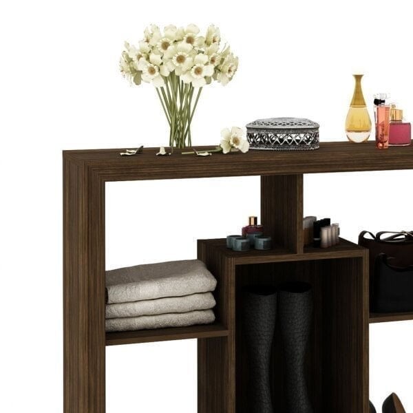 Encontraproduto.com.br - Estante Multiuso Vertical ou Horizontal 159cmx 78cm E1712 Nogal