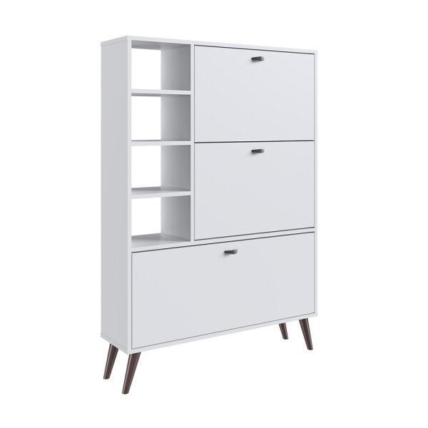 Encontraproduto.com.br - Sapateira Estante 3 Portas 4 Prateleiras Completa Móveis Branco