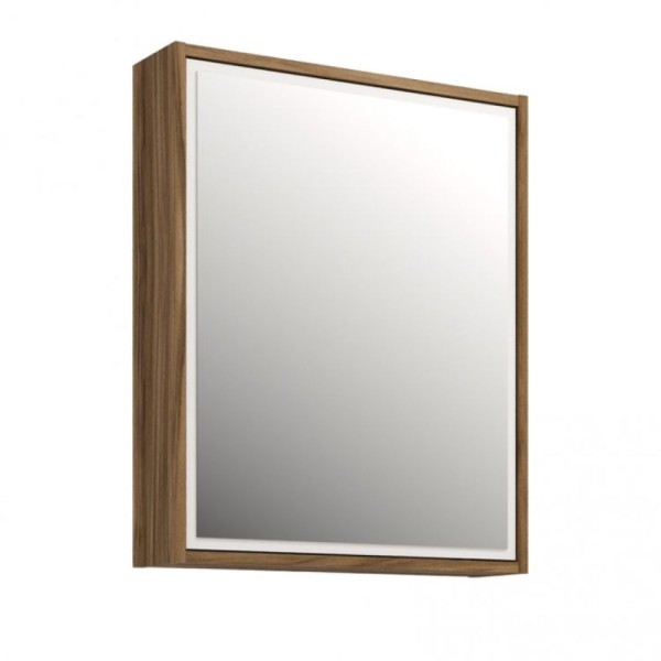 Encontraproduto.com.br - Armário Aéreo Para Banheiro 1 Porta com Espelho Gael Móveis Bosi Nogal/branco