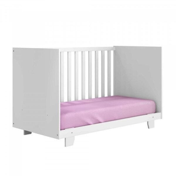 Encontraproduto.com.br - Conjunto Quarto de Bebê 100% MDF Mini Berço e Cômoda 1 Porta 4 Gavetas Branco