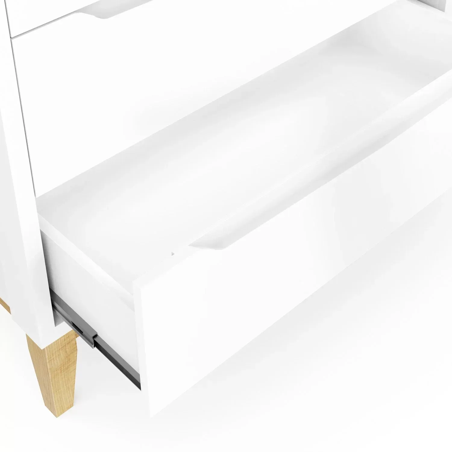 Encontraproduto.com.br - Cômoda Infantil Retrô 3 Gavetas 1 Porta Amor Perfeito Divicar Móveis Branco com Pinus Natural