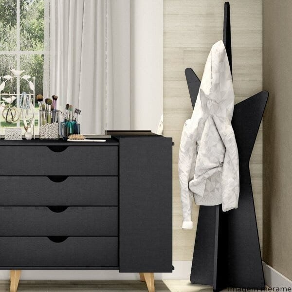 Encontraproduto.com.br - Cabideiro 5 Pontas Mila Falkk 165 Preto