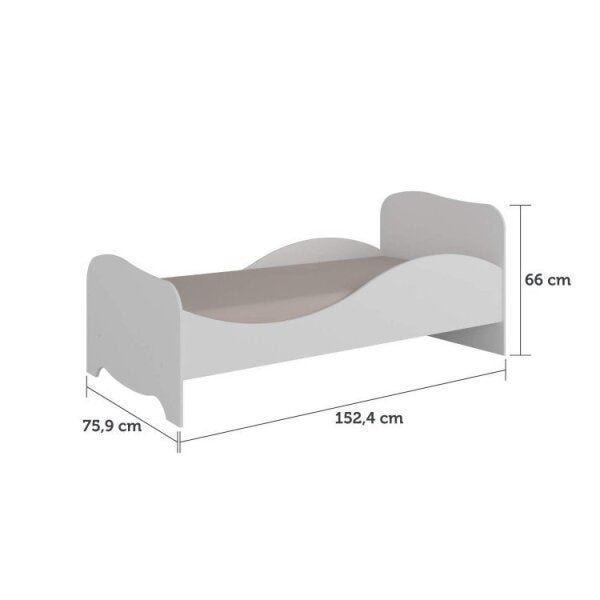 Conjunto Quarto Infantil com Cômoda 4 Gavetas e Mini Cama com Proteção Lateral Uli Espresso Móveis Branco