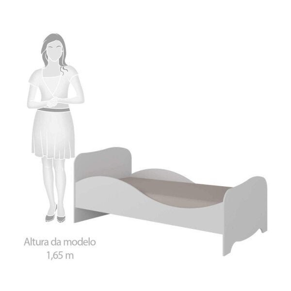 Encontraproduto.com.br - Conjunto Quarto Infantil com Cômoda 4 Gavetas e Mini Cama com Proteção Lateral Uli Espresso Móveis Branco