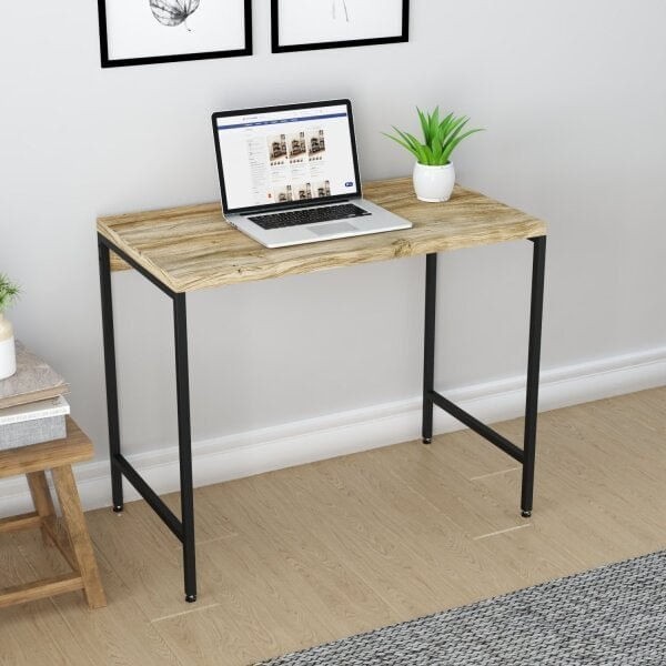 Encontraproduto.com.br - Escrivaninha Industrial 90cm Active Carvalho