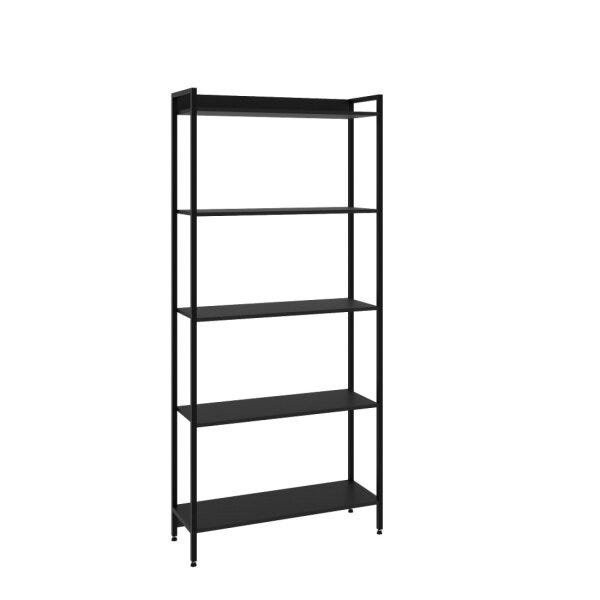 Encontraproduto.com.br - Estante para Livros Industrial Aço Multiuso 5 Prateleiras 187x80cm Active Yescasa Preto Ônix
