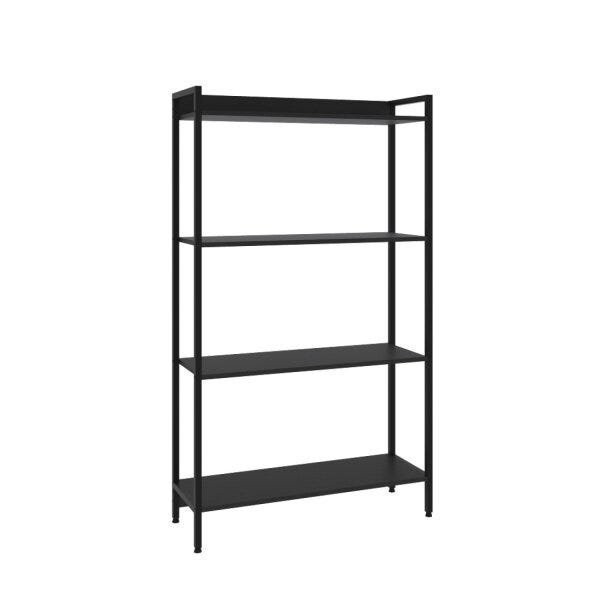 Encontraproduto.com.br - Estante para Livros Industrial Aço Multiuso 4 Prateleiras 146x80cm Active Yescasa Preto Onix