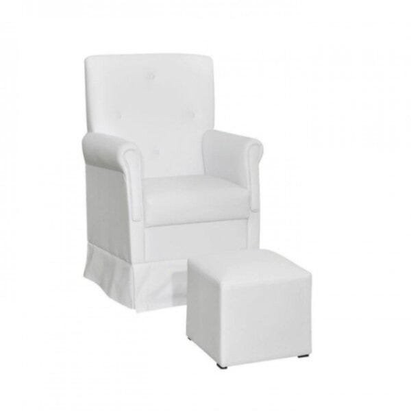 Encontraproduto.com.br - Poltrona para Amamentação com Balanço e Puff Suzi Phoenix Baby Branco