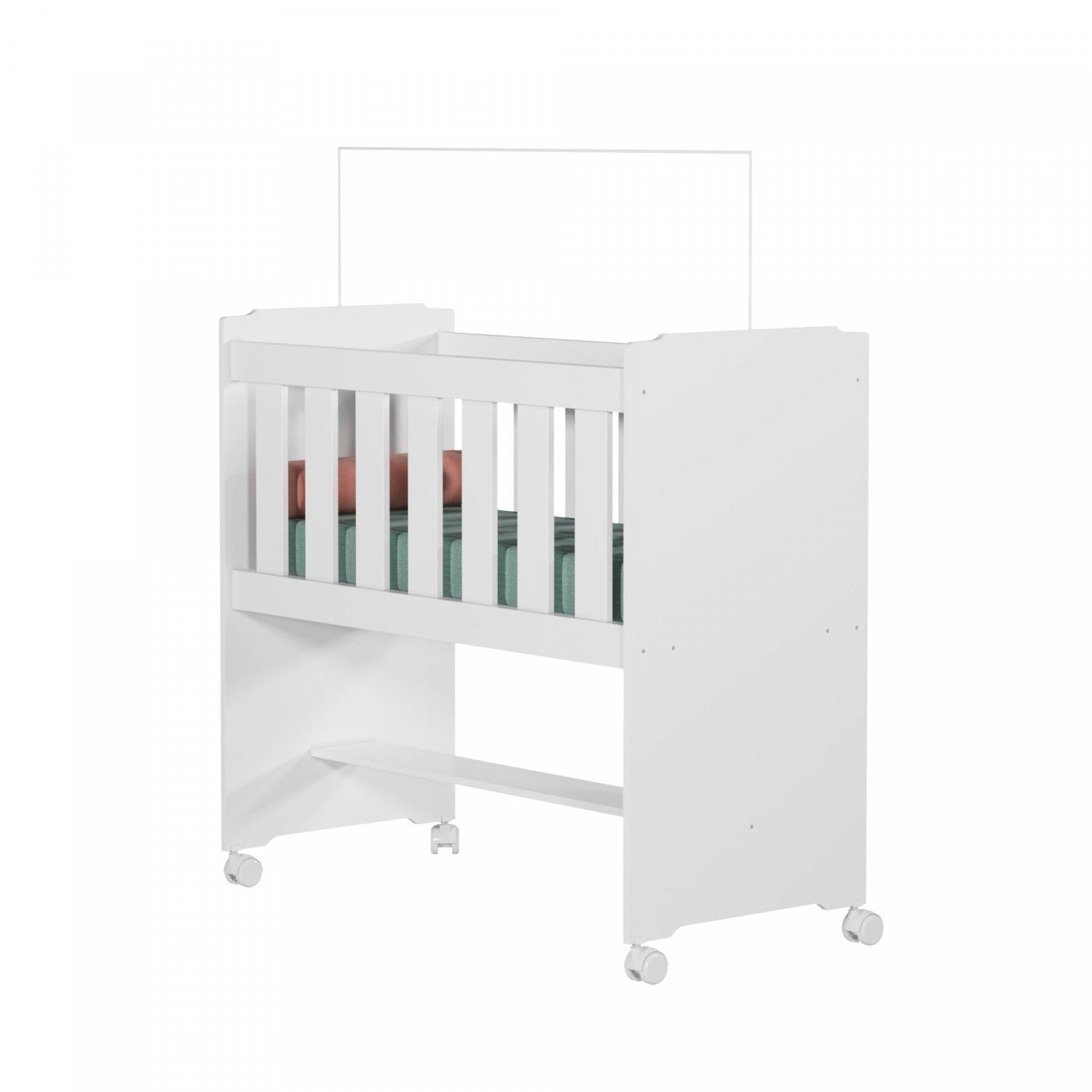 Quarto de Bebê 100% MDF com Mini Berço e Cômoda Life Branco
