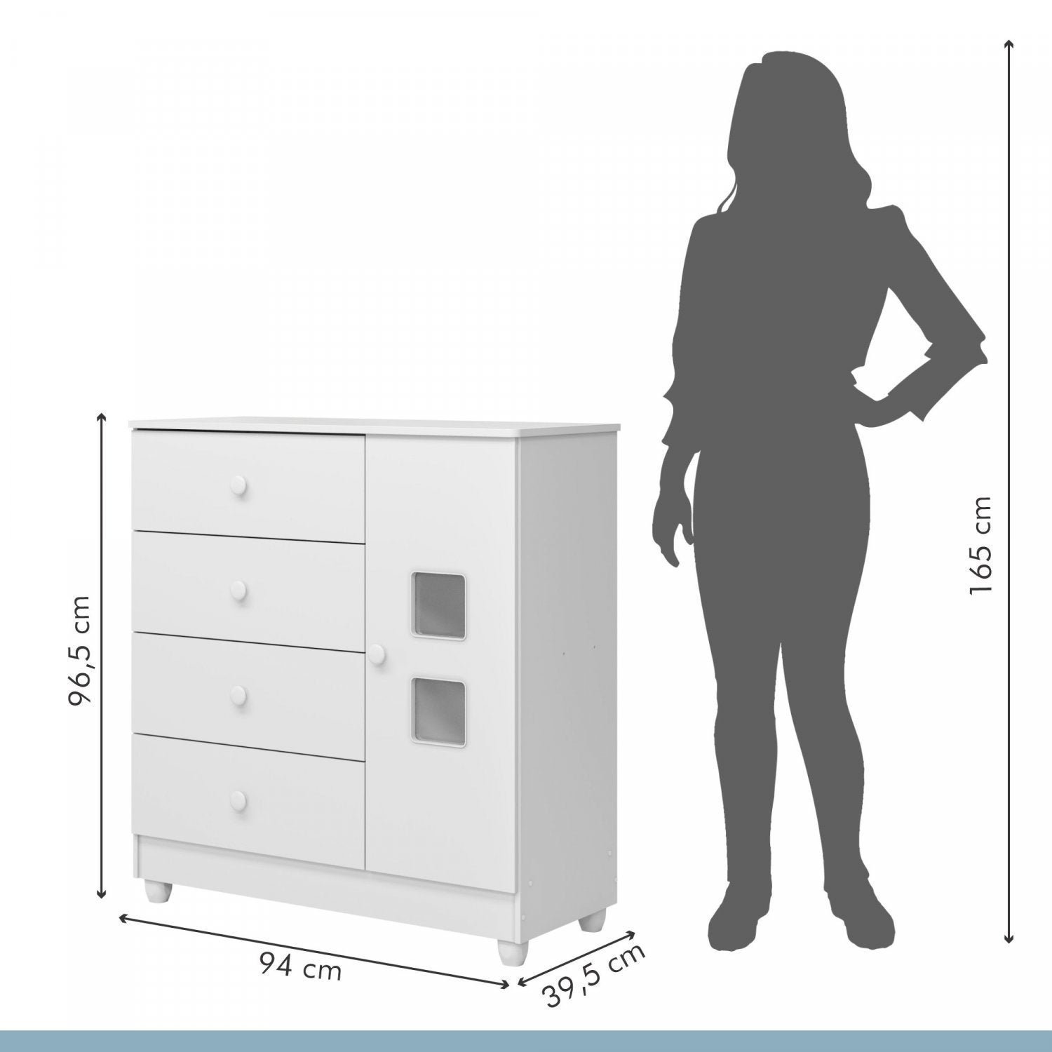 Encontraproduto.com.br - Quarto de Bebê 100% MDF com Mini Berço e Cômoda Life Branco