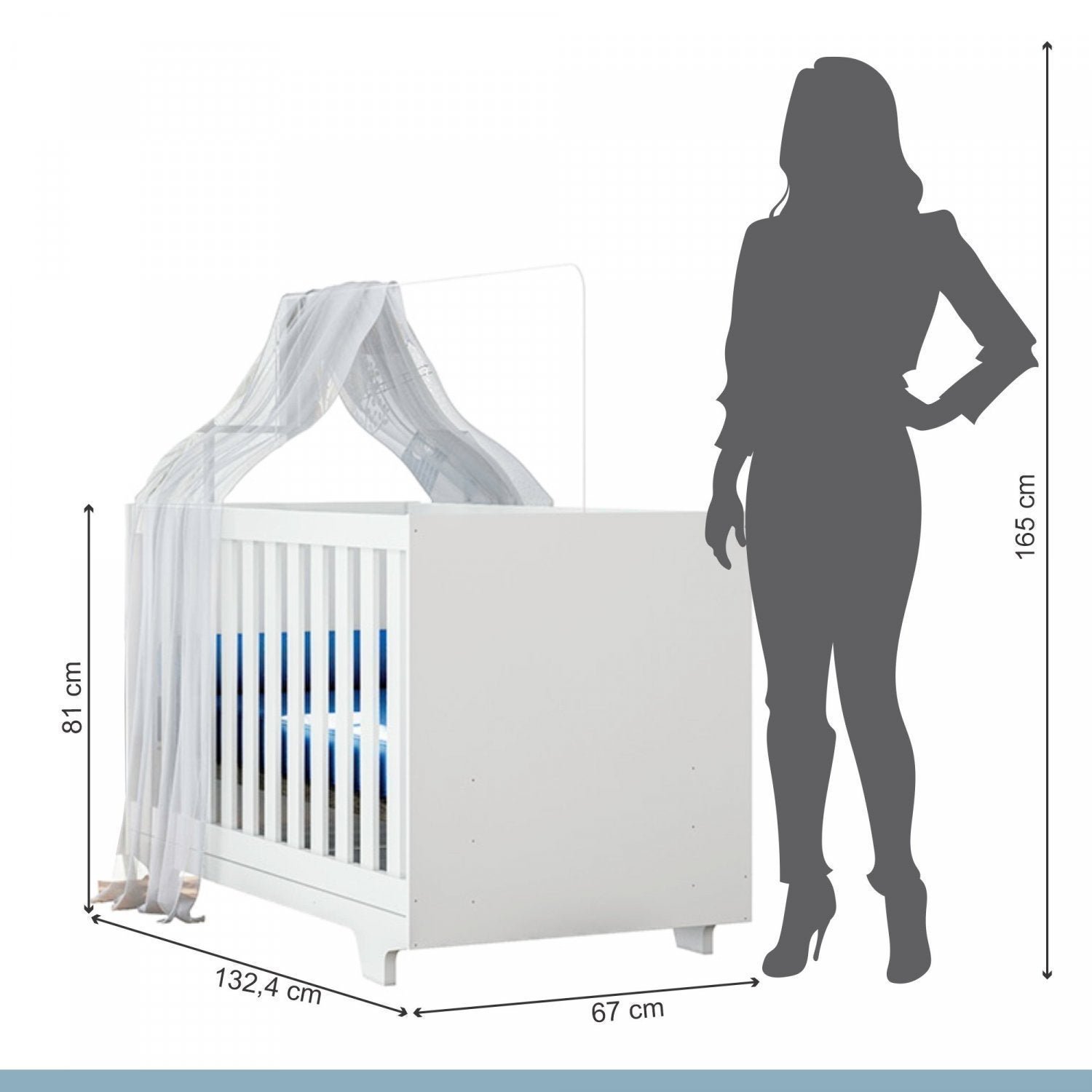 Encontraproduto.com.br - Quarto de Bebê 100% MDF com Berço Mini Cama Life e Cômoda Fly Branco