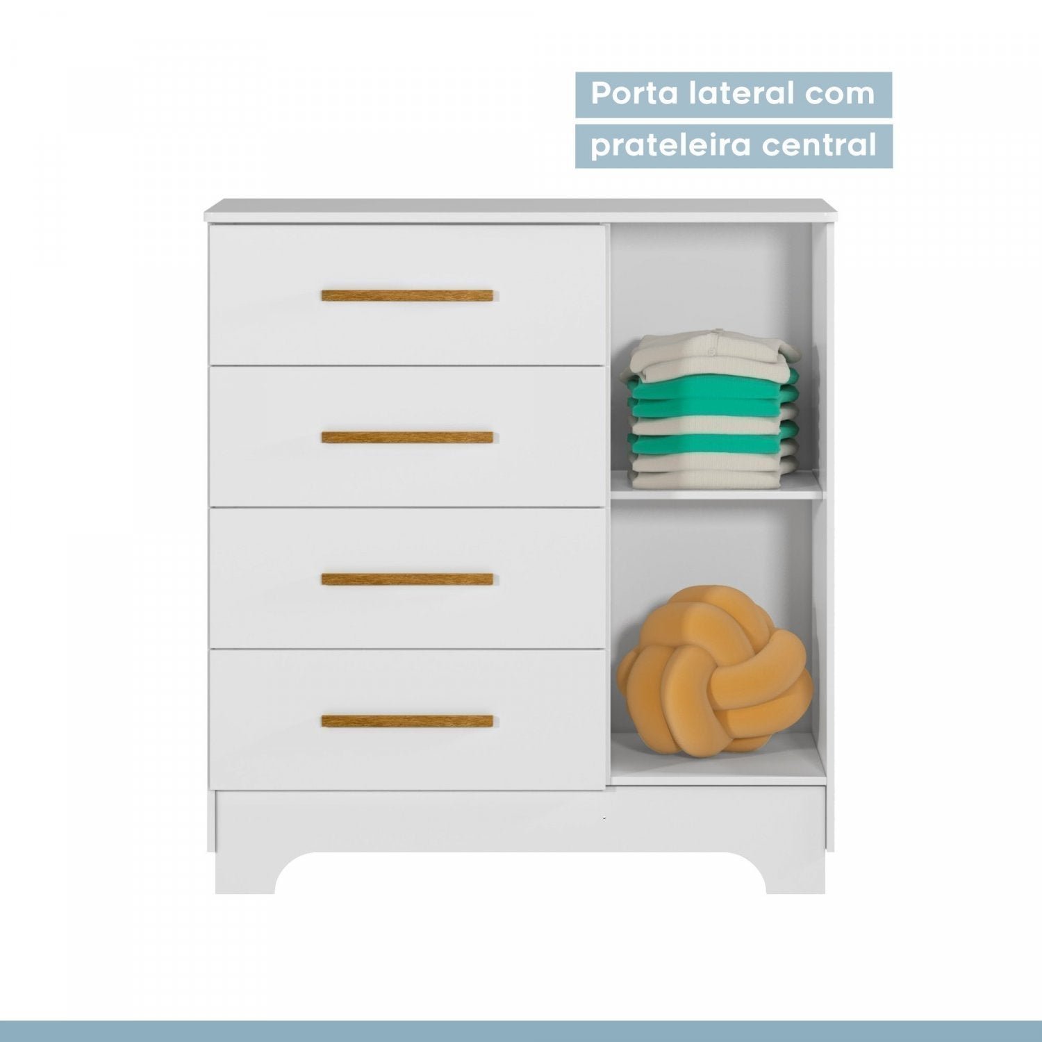 Encontraproduto.com.br - Quarto de Bebê 100% MDF com Berço Mini Cama Life e Cômoda Fly Branco