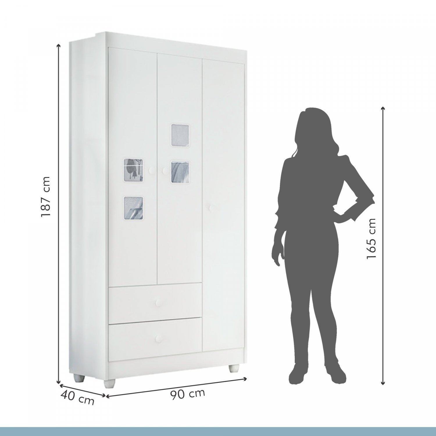 Encontraproduto.com.br - Quarto de Bebê 100% MDF com Mini Berço E Roupeiro Life 3 Portas Branco