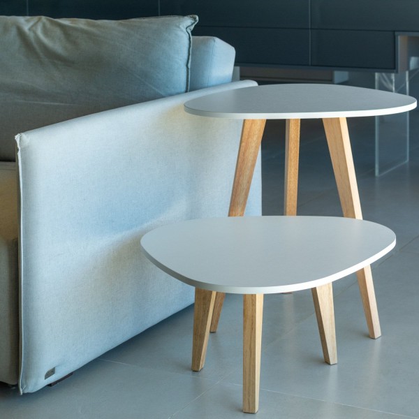 Encontraproduto.com.br - Mesa de Centro Munique Branco/Madeirado