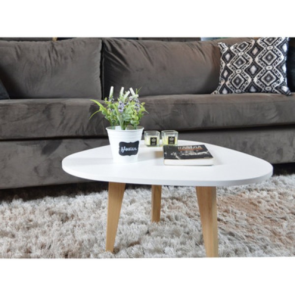 Encontraproduto.com.br - Mesa de Centro Munique Branco/Madeirado
