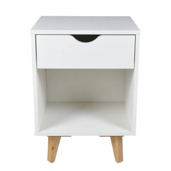 Encontraproduto.com.br - Mesa de Cabeceira 1 Gaveta 1 Nicho Bilbo Falkk Branco