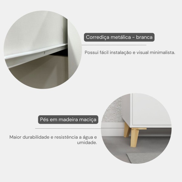 Encontraproduto.com.br - Mesa de Cabeceira 1 Gaveta 1 Nicho Bilbo Falkk Branco