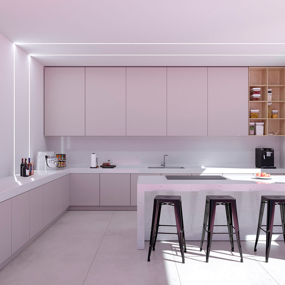 Encontraproduto.com.br - Perfil de Led de Embutir Save Energy LLS Flex II 2 Metros com LED 5700K Luz Branca