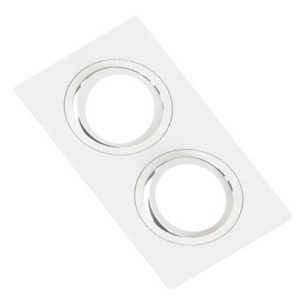 Spot De Embutir Plano Save Energy Para 2 Lâmpadas Mr16 Gu10 Bivolt Branco