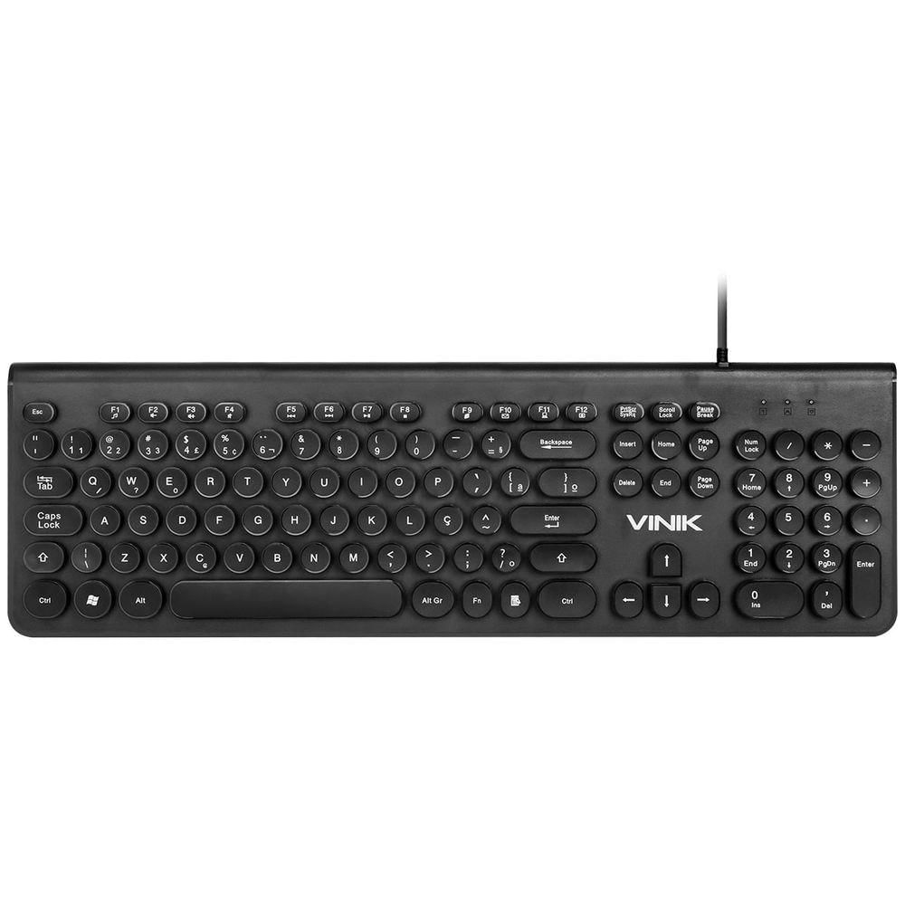 Encontraproduto.com.br - Teclado Multimidia USB Dynamic Circle ABNT2 Teclas Redondas Cabo USB 1.8M Preto - DC100P