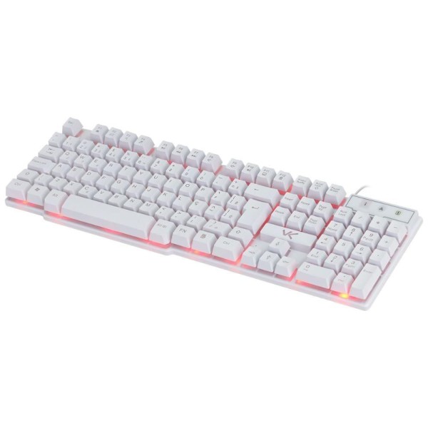 Encontraproduto.com.br - Teclado Gamer VX Gaming HYDRA Branco ABNT2 Multimídia com LED Vermelho USB 1.8M - GTH110BV