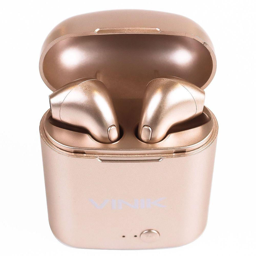 Encontraproduto.com.br - Fone De Ouvido Bluetooth Easy W1 + Wireless Dourado 100296 - Vinik