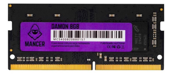 Encontraproduto.com.br - Memoria Notebook Mancer Damon, 8GB (1x8GB), DDR4, 2666MHz, C19, MCR-DMN-8GB