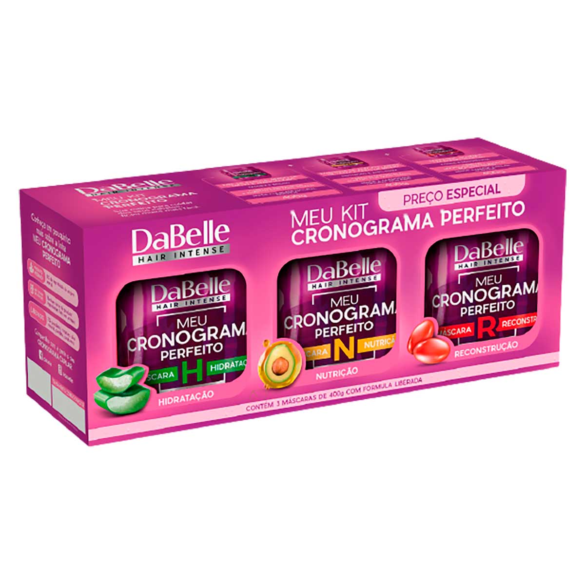 Kit Meu Cronograma Perfeito 3 Mascaras de 400g - DaBelle