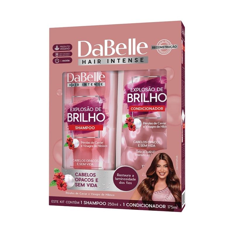 Encontraproduto.com.br - Kit Shampoo 250ml + Condicionador 200ml Explosao de Brilho - DaBelle