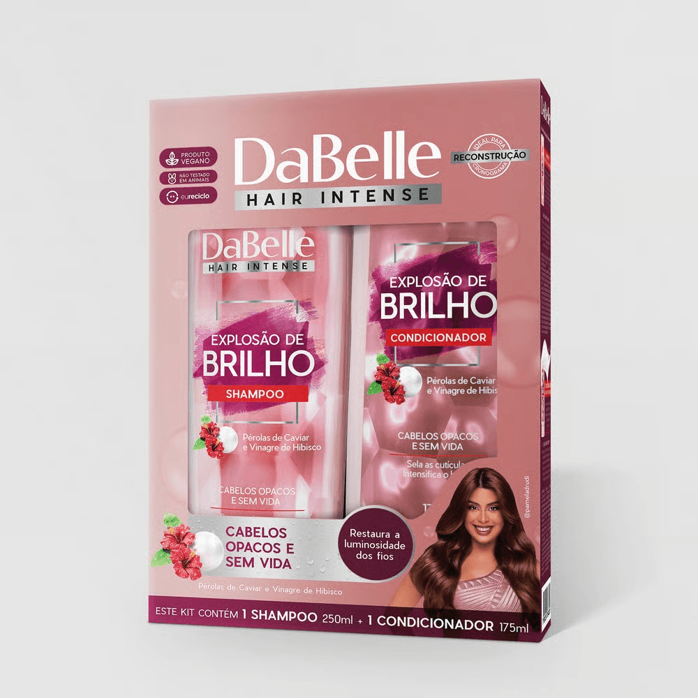 Encontraproduto.com.br - Kit Shampoo 250ml + Condicionador 200ml Explosao de Brilho - DaBelle