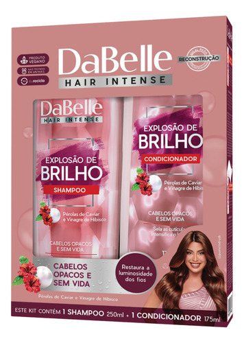 Encontraproduto.com.br - Kit Shampoo 250ml + Condicionador 200ml Explosao de Brilho - DaBelle