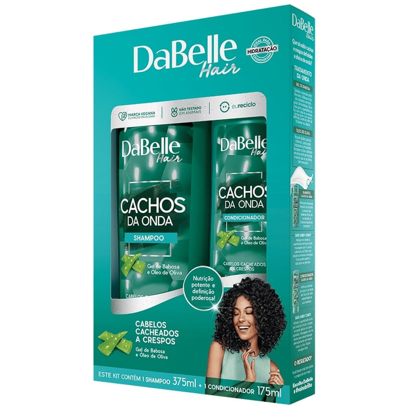 Encontraproduto.com.br - Kit Shampoo 375ml + Condicionador 175ml Cachos da Onda - DaBelle