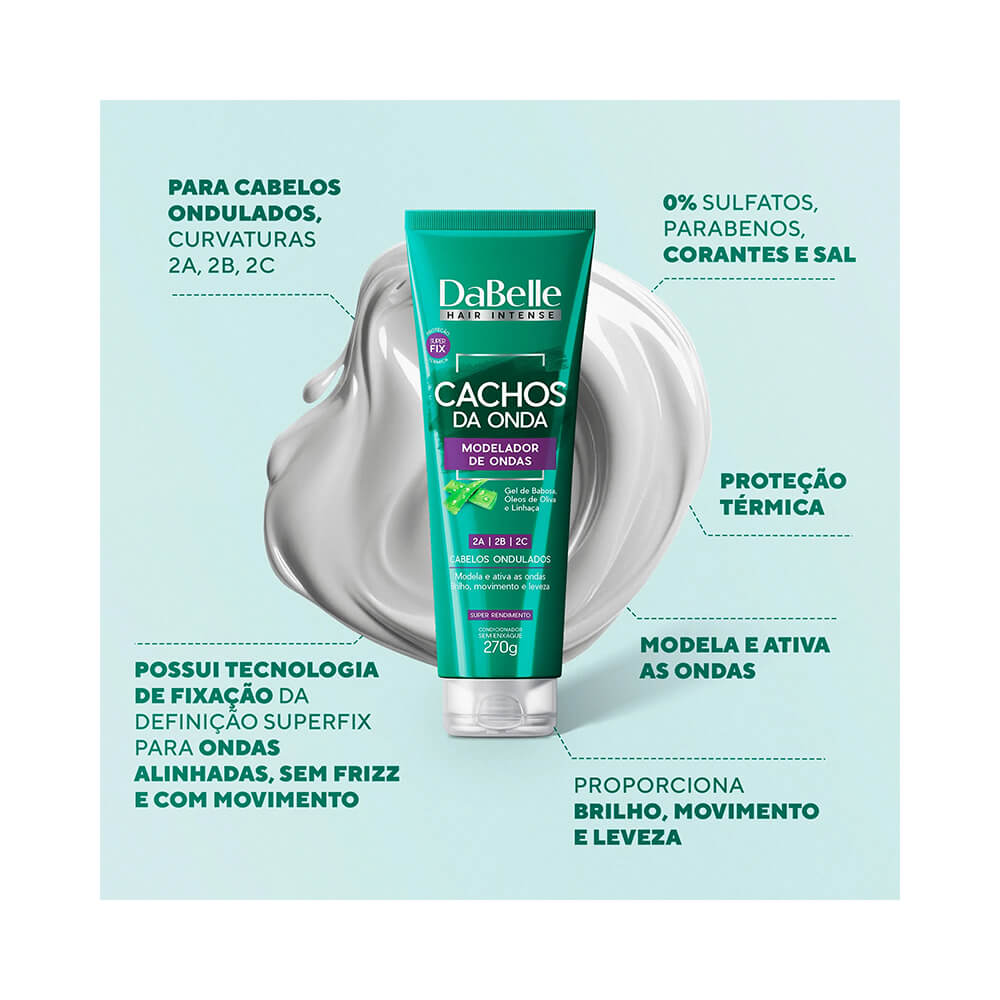Encontraproduto.com.br - Modelador de Cachos Dabelle Cachos da Onda 2ABC 270g