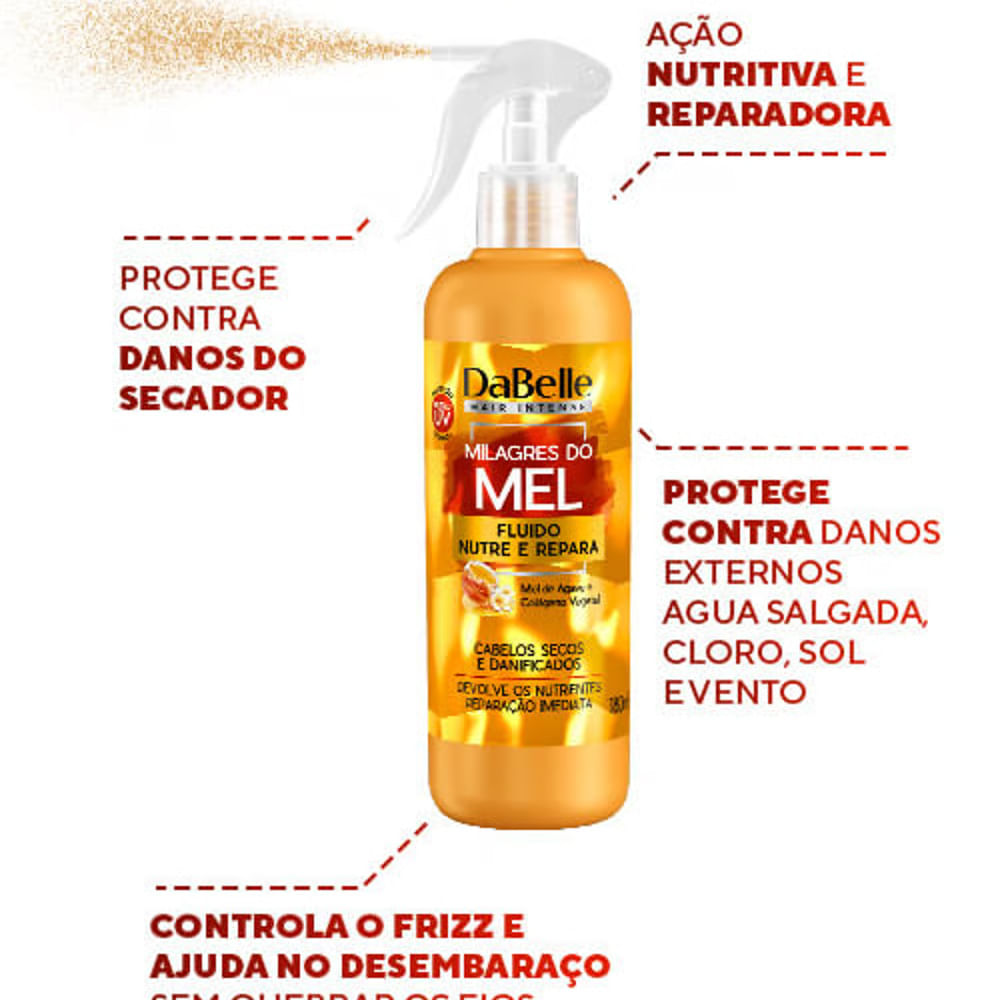 Encontraproduto.com.br - Fluido Nutre e Repara DaBelle Milagres do Mel 180ml