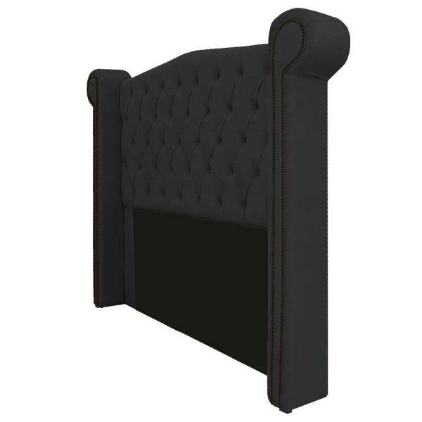 Encontraproduto.com.br - Cabeceira Estofada Veneza 140 cm Casal Corano Preto - ADJ Decor