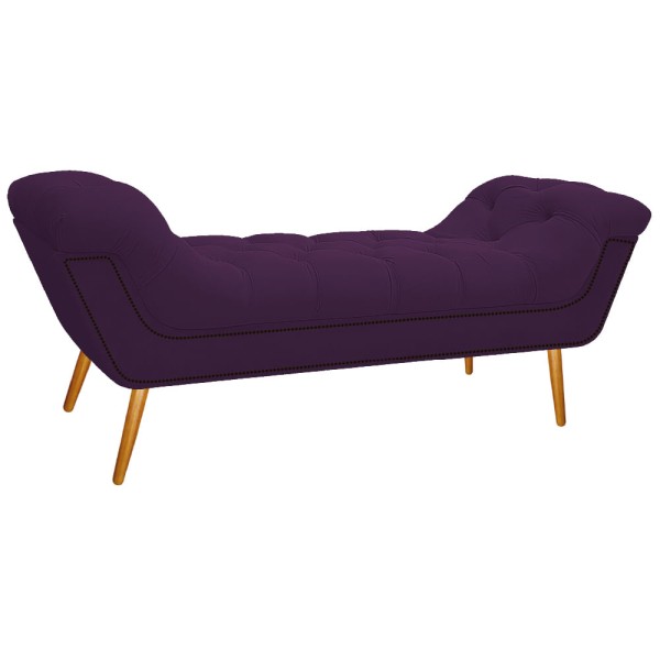 Calçadeira Estofada Veneza 160 cm Queen Size Suede Roxo - ADJ Decor