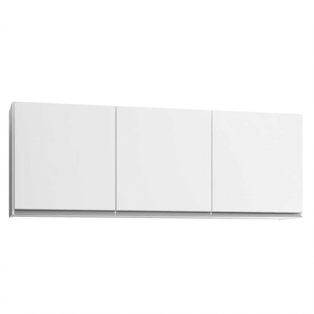 Encontraproduto.com.br - Kit 2 Armários Aéreos 150cm 3 Portas Argélia Branco - Lumil